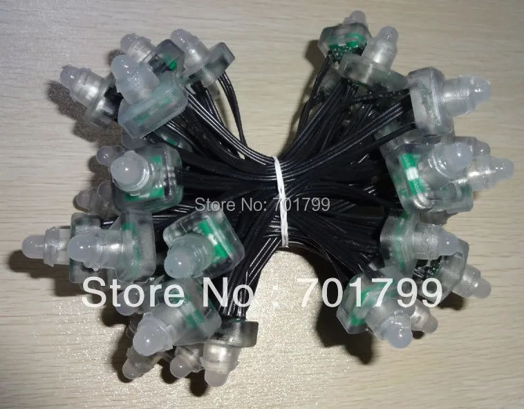 50 шт DC5V WS2811 Светодиодный пиксельный узел номинал IP68 Полностью черный провод