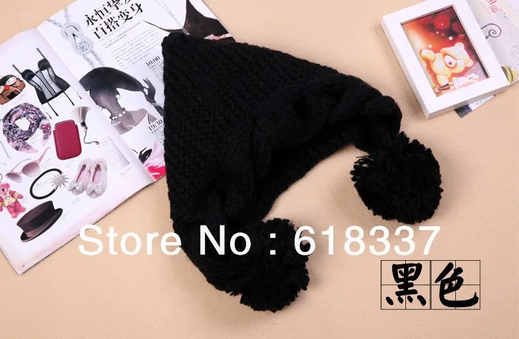 Free Shipping Korean version Women in autumn winter earmuffs ball spire conical hat knitting head cap fisherman | Тематическая