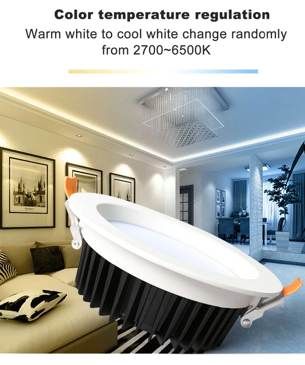 G светодиодный OPTO ZIGBEE ZLL smart 6 Вт 9 Вт 12 Вт светодиодный RGBCCT WW/CW потолочный светильник совместим с Amazon echo plus и многими шлюзами