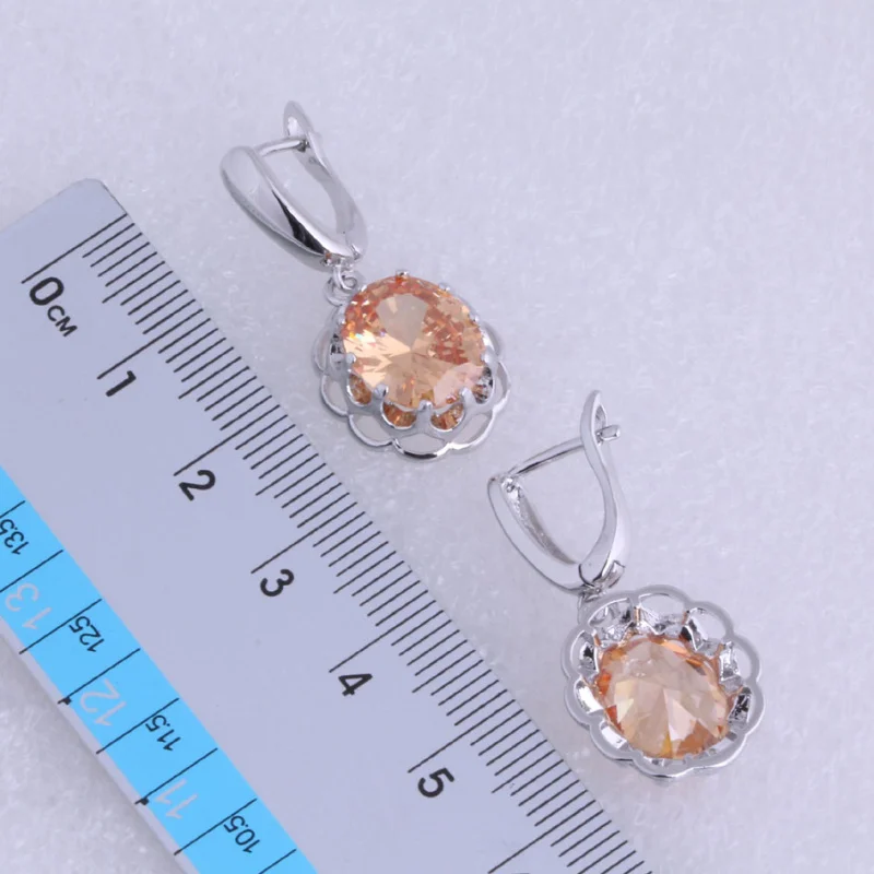 Любовный монолог классические серьги подвески цвета шампанского с имитацией