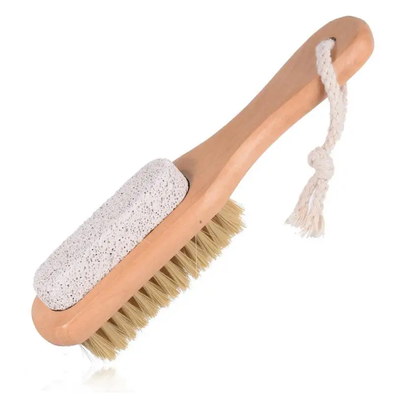 2 in 1 Natural Body or Foot Exfoliating SPA Brush Double Side with Nature Pumice Stone and Soft Bristle LX6410 | Дом и сад