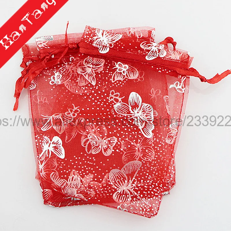 50pcs Bronzing 7x9 9x12 11x16CM Organza Gift Bag Jewelry Packaging Bags Wedding Party Decoration Drawable Sachet Pouches 5Z | Дом и сад