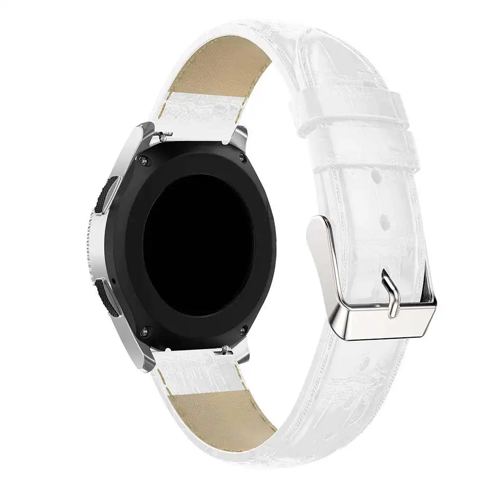 22 мм 20 мм крокодиловый ремешок для samsung gear Sport S2 S3 Classic Frontier Galaxy Watch 42 46 мм Band Huami Amazfit Bip huawei GT 2