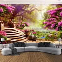 custom forest flowers landscape photo wallpaper for walls 3d living room cafe wallpaper background decor large mural wall cloth