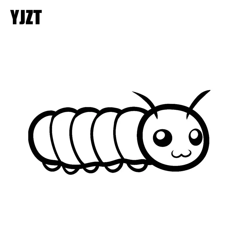 YJZT 16 5 см * 7 простой Caterpillar милые виниловые наклейки в виде Фотообоев c переводными