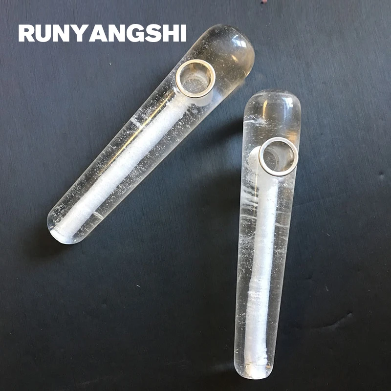 Белый кристалл курительная Труба Форма цилиндра массажные камни и минералы