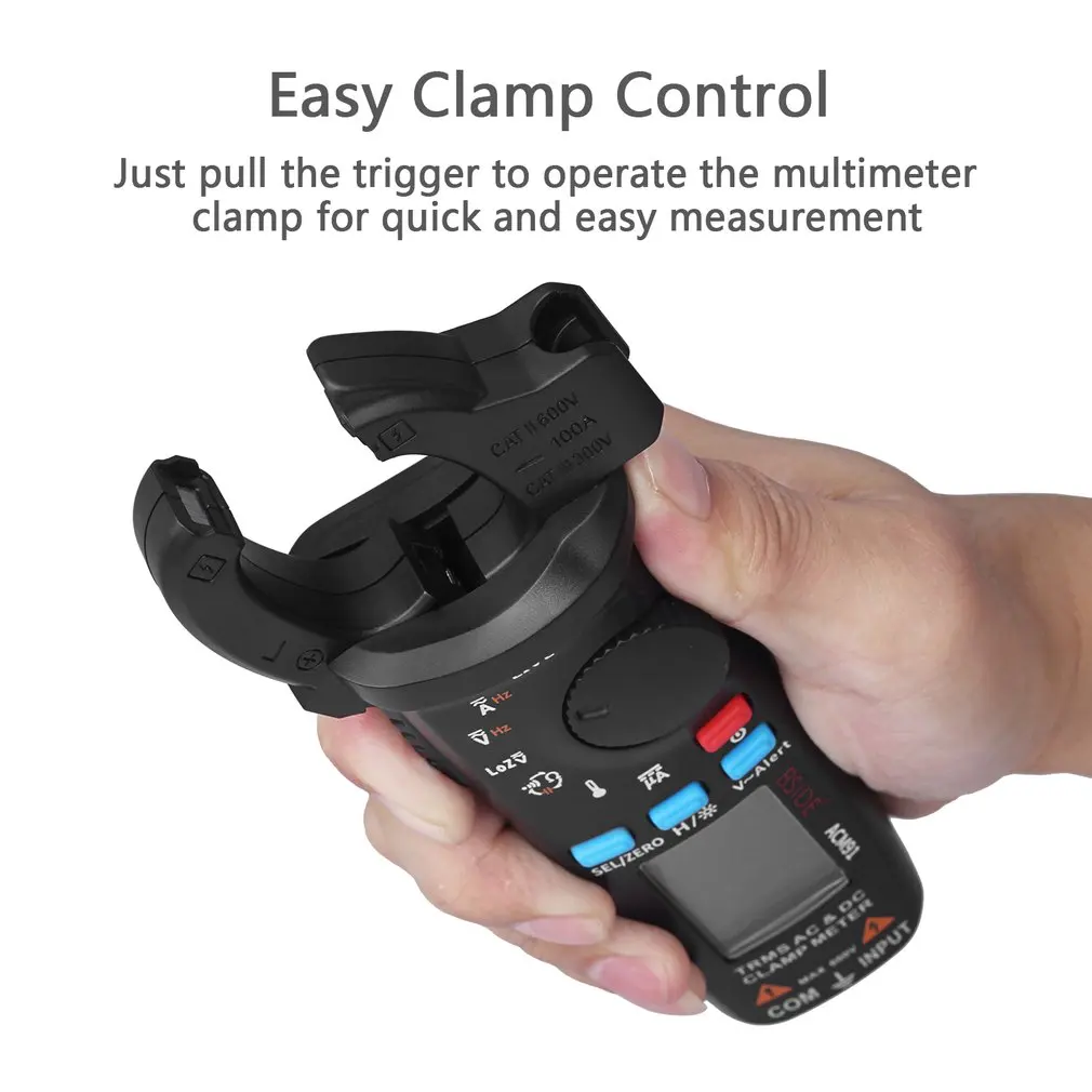 BSIDE Мини цифровой клещи мультиметр True RMS AC/DC Вольт Ампер Ом диод Температура НТС