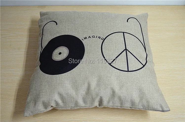 Бесплатная доставка! Легкая изображений рисовать из льна для стула подушки 2