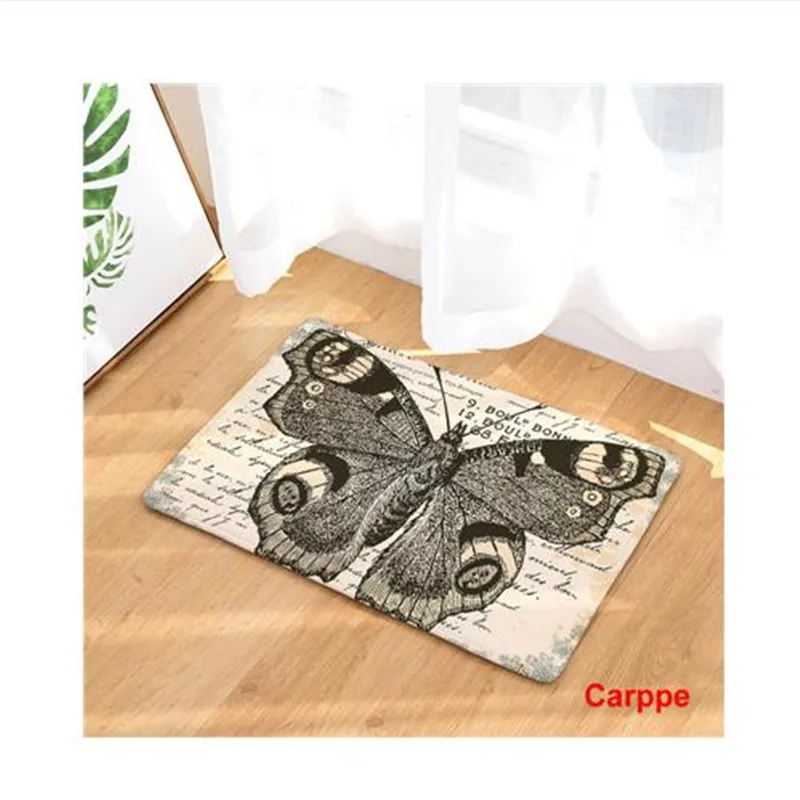 Придверные коврики с рисунком бабочки напольные для кухни и ванной комнаты
