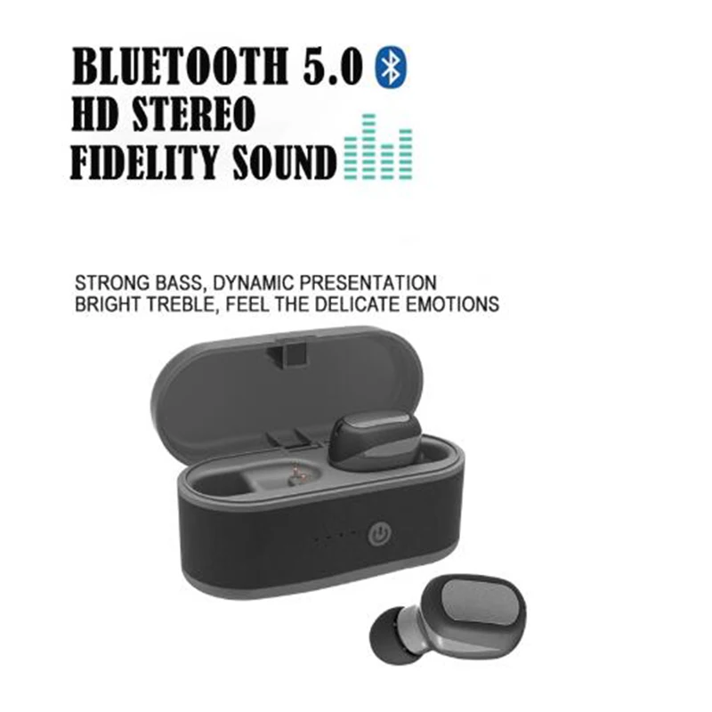 VRURC T6 TWS V5.0 Bluetooth Earphone In-ear Mini Wireless Stereo Sport Headset with Mic For iPhone Samsung Huawei | Электроника