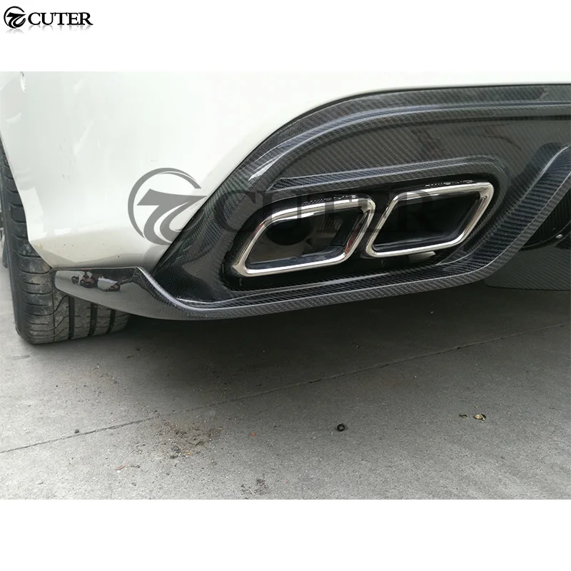 W207 углеродного волокна задний бампер для губ Диффузор с светодиодный свет для Benz W207 купе E260 E300 E200 E320 E400 кузова автомобиля kit 14-16