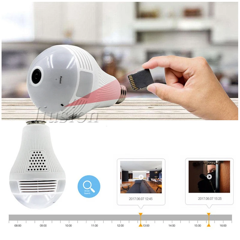 HD светильник лампочка 360 Камера безопасности домашнего наблюдения CCTV IP Wi Fi