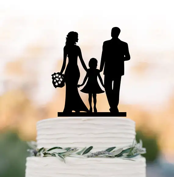 Забавный свадебный торт Топпер с девочкой для невесты и жениха семейный