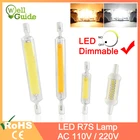 Светодиодная лампа R7S, монолитный блок светодиодов, стеклянная трубка, диммируемая Светодиодная лампа 78 мм, 6 Вт, 118 мм, 15 Вт, заменяемая галогенная лампа 50 Вт, 100 Вт, прожекторный диод, точесветильник светильник, 220 В переменного тока