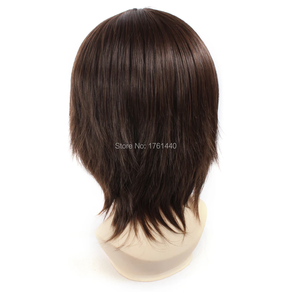Free Shipping Short Cheap Men Synthetic Hair Brown Factory Price Peluca Perucas Anime Cosplay Wigs | Тематическая одежда и