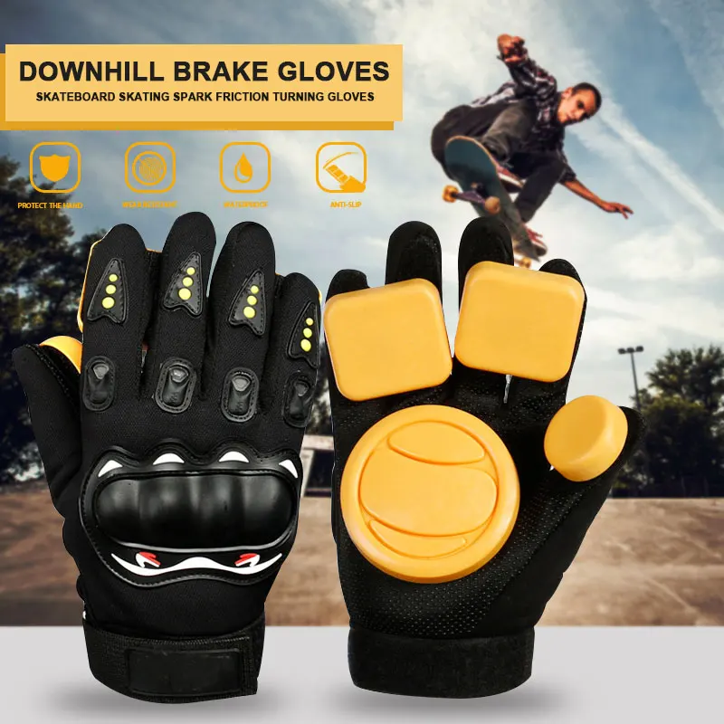 Лонгборд скейтборд перчатки тормозные защитные черные горные толстые