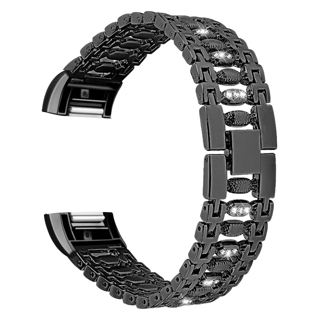 Black Ремешок для часов Fitbit Charge, 2 ремешка, металлический браслет из нержавеющей стали, ремешок для Fitbit Charge 2, умные часы 625 - Цвет: Black
