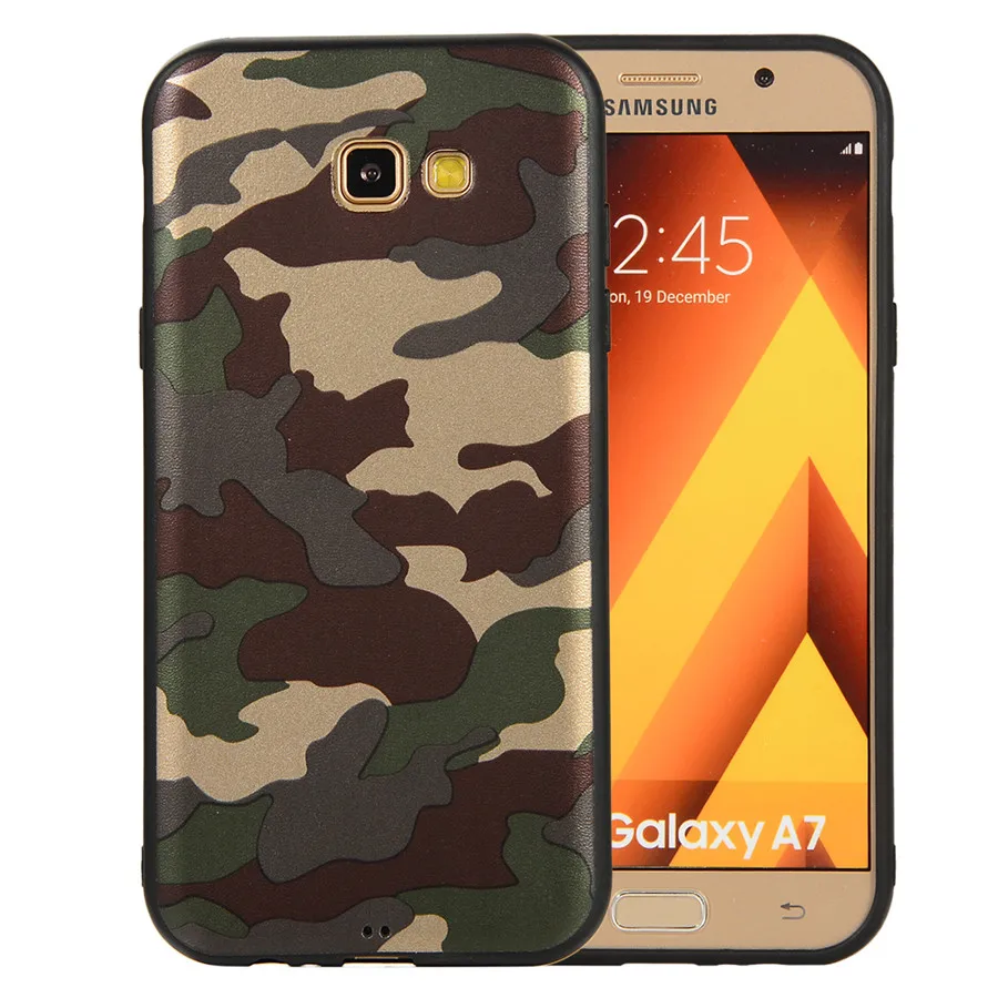 Camouflage Pattern cover case for Samsung Galaxy A7 2017 Soft TPU protective phone Cover A720 F A7200 |