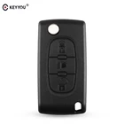 Флип-чехол KEYYOU с 3 кнопками для Peugeot 207 406 307 308 408 107 для Citroen C2 C3 C4 C5 C6 C8 HU83 Blade