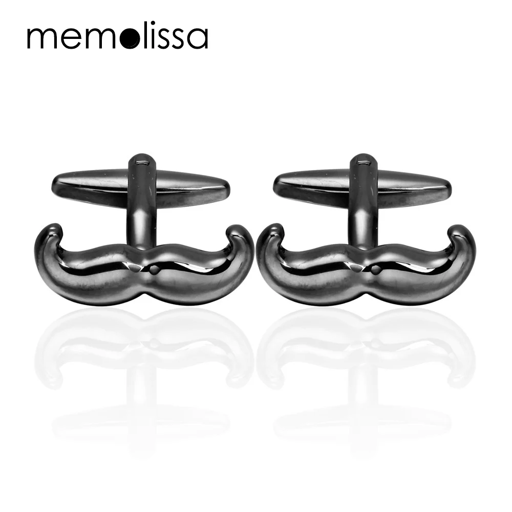 MeMolissa Эмаль Черные запонки в форме усов простые для бороды высокое качество