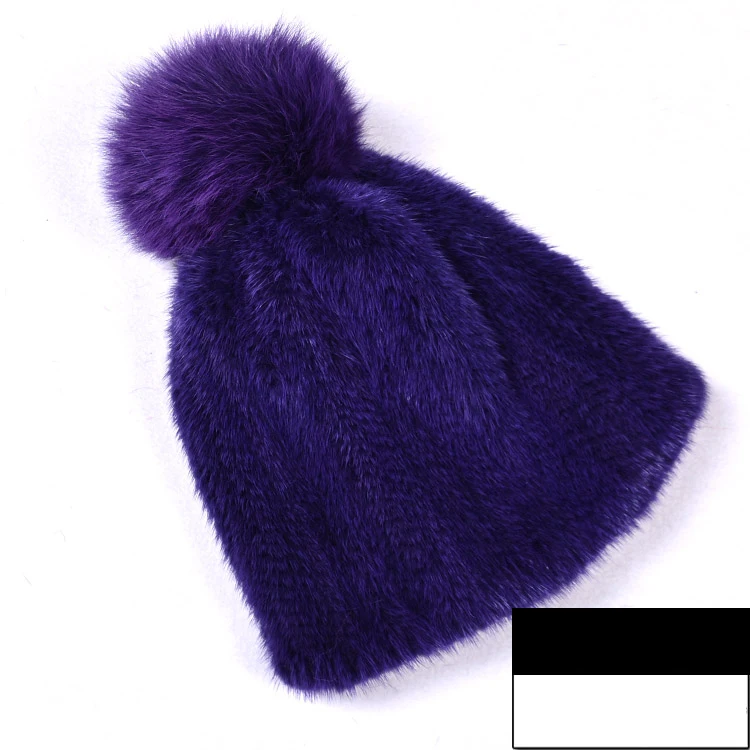 NO.22 purple Женская меховая шапка для зимы, головной убор, брендовые новые модные теплые шапочки, шапка, мода для России, женская зимняя шапка - Цвет: NO.22 purple