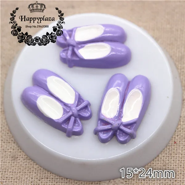 purple 10pcs 10 шт. Симпатичные смесь цветов смолы балетные туфли миниатюрные художественные плоские с оборота Кабошон DIY ремесло украшения, 15*24 мм - Цвет: purple 10pcs