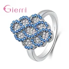 Женское кольцо с овальным цветком из стерлингового серебра 925 пробы, геометрическое кольцо с фианитом, вечерние, высокое качество