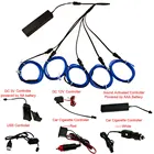 Светящаяся неосветильник танцевальная лента EL Wire, 1 м, 5 светодиодов, 1 5x1 м, контроллер, инвертор, 3 В12 В, звуковая активация, USB, автомобильная сигарета