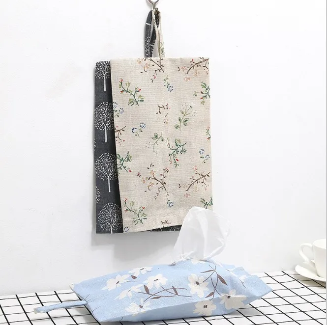 1PC Cotton Linen Tissue Storage Bag Hanging Home Office Car Case Cover Container Towel Napkin Papers Box Table Decoration | Дом и сад