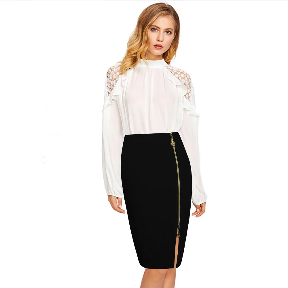 Плюс Размеры Новый модные пикантные Для женщин Bodycon Юбки для Разделение Империя