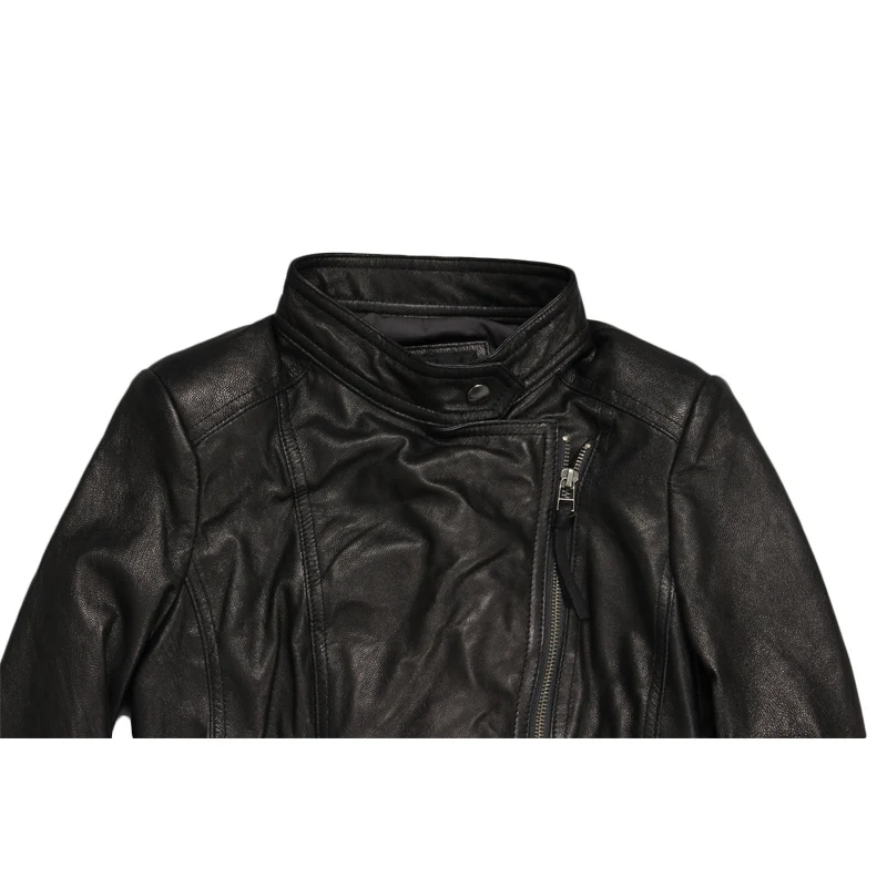 MAPLESTEED Женская куртка из натуральной кожи для женщин козья кожа модная черная