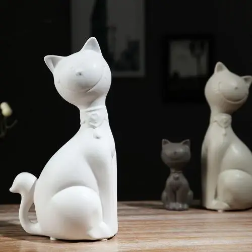 Минималистский Керамическая lucky cat семейный Домашний декор ремесел украшения
