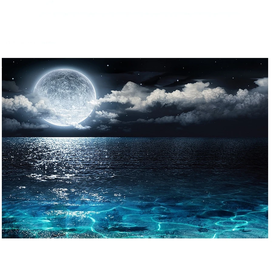 

5d Алмазная мозаика, полноразмерная картина с лунным светом, зарубежным видом, алмазная живопись, вышивка крестиком, алмазная вышивка, рисун...