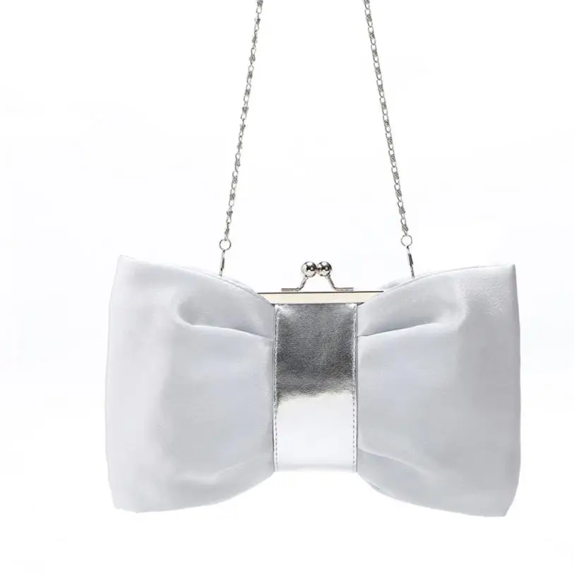 ISHOWTIENDA женский кошелек Сумочка вечерняя сумочка атласный клатч bolsa de praia# g6 - Цвет: Белый