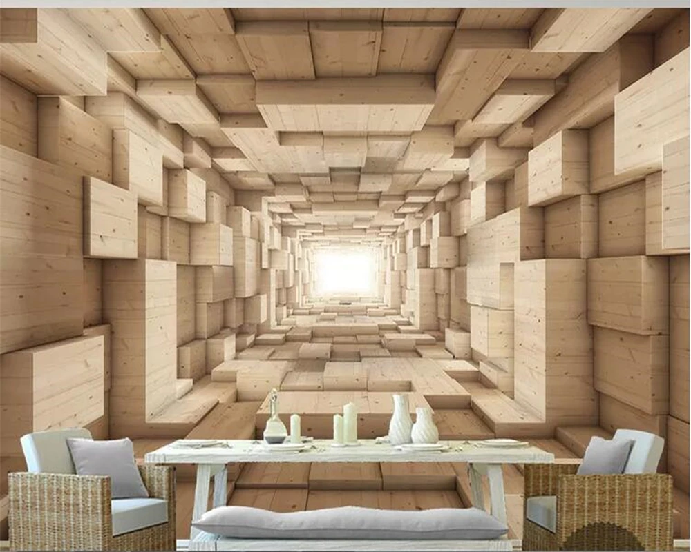 Обои для стен в рулонах на заказ 3D обои из цельного дерева 3d фон телевизора