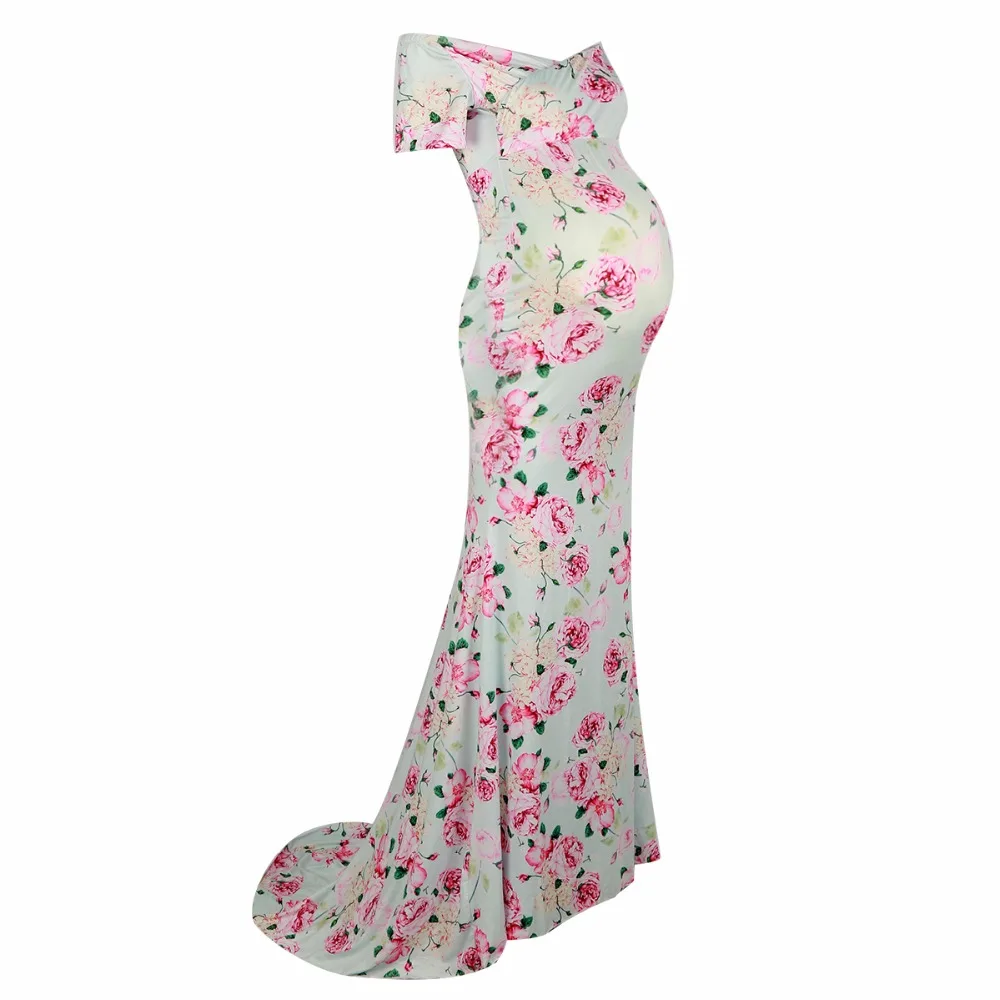 Puseky Nursing Maternity Clothing Photography Props Woman Maxi Dress Floral Long Length Clothes for Pregnant Women Pregnancy | Мать и