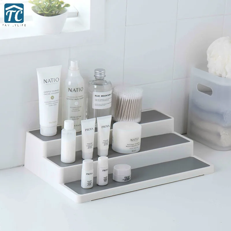 

Creative Kitchen Desktop Condiment Layered Rack Three-layer Skin Care Cosmetics Model Storage Container Ladder Sundries Organize
