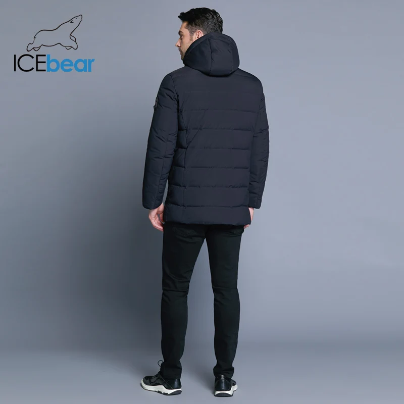 ICEbear 2019 Новая зимняя мужская куртка с высококачественной тканью Съемная шапка