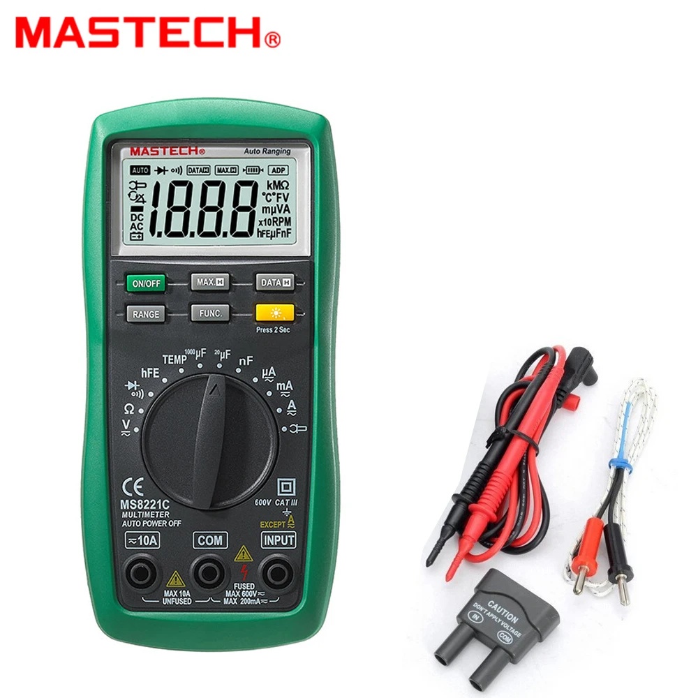 Mastech MS8221C 1999 Цифровой мультиметр автоматический ручной диапазон температура