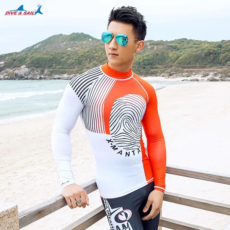 Мужской пляжный костюм для серфинга с длинным рукавом и защитой от солнца