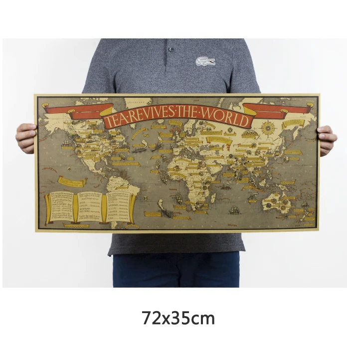 Карта мира винтажные плакаты настенный плакат ретро крафты бумага бар кафе