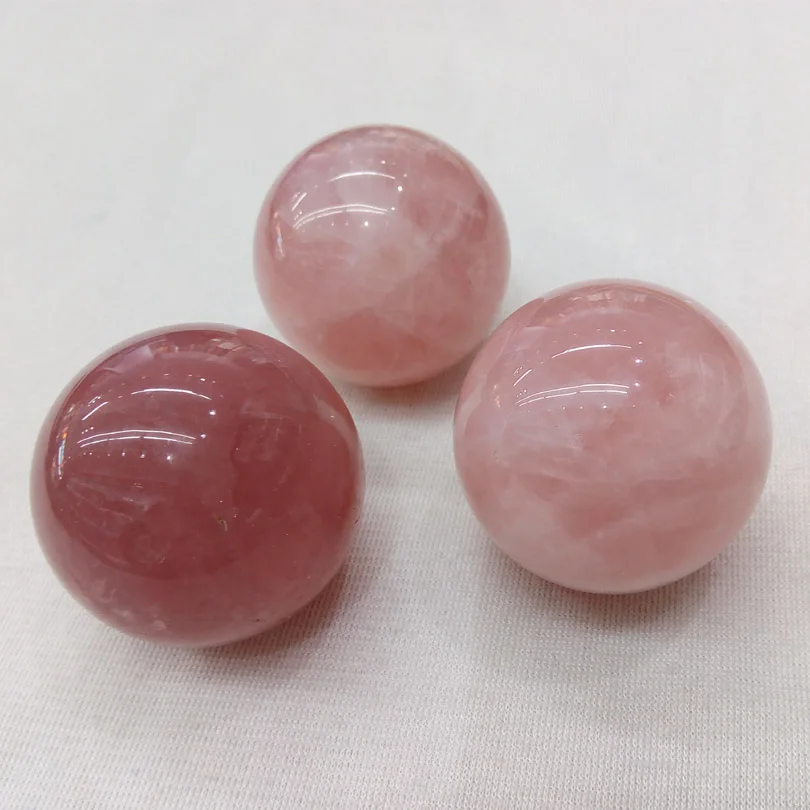 2 шт./лот 40 мм огромный натуральный розовый кварцевый шар Целебный Камень круглый