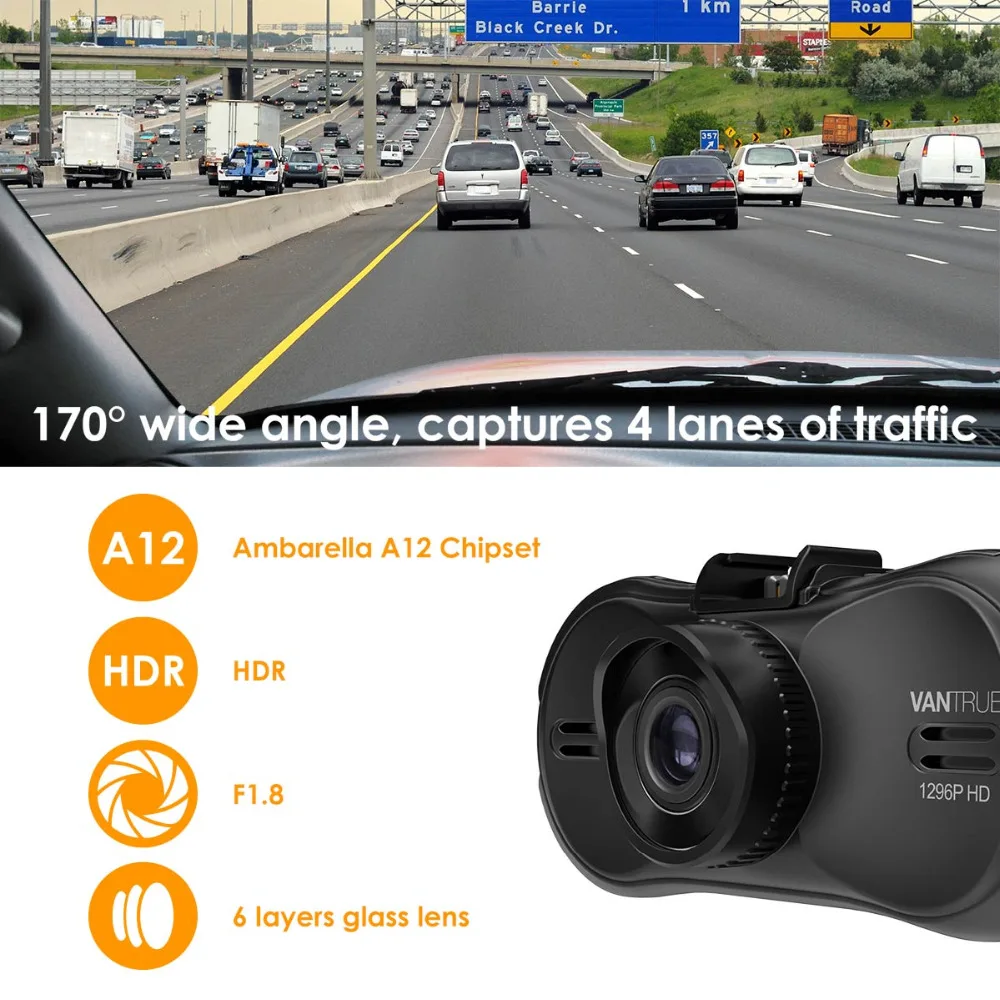 Vantrue R3 Dash camera Super HD 2 K 1296 P 1 5 дюймов lcd автомобильный видеорегистратор видео