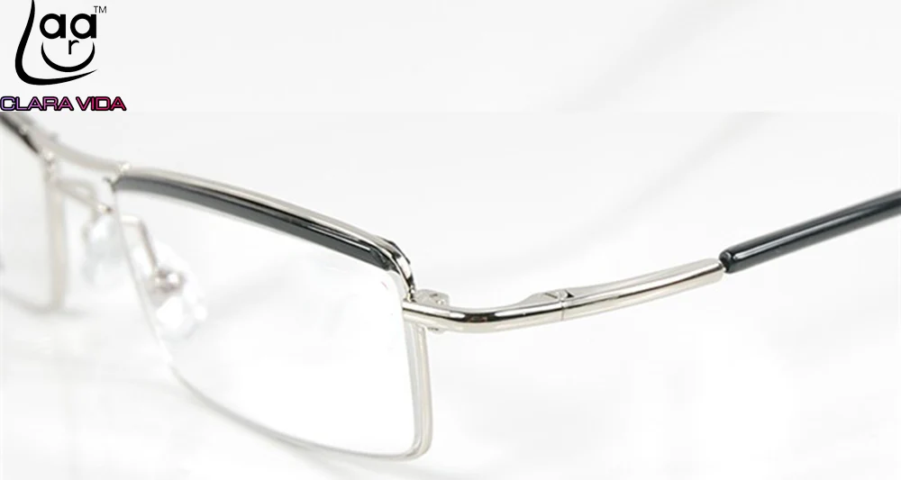 Lentes De Lectura!! Классические мужские очки с зажимом и титановым покрытием деловые для
