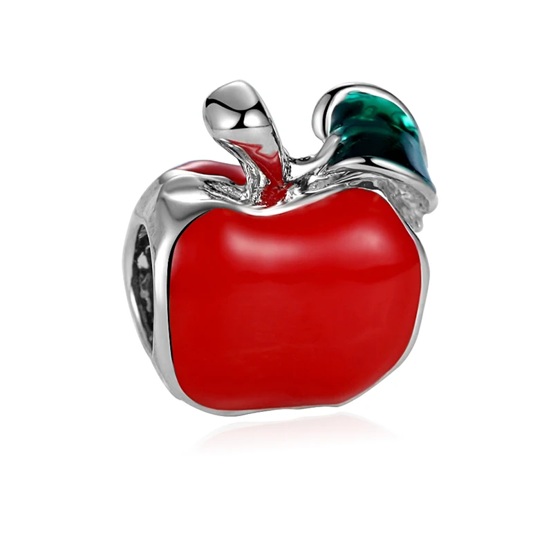 Apple Новинка,, бусина, сплав, домашняя книга, музыка, кофе, яблоко, подвеска, шарм, подходит для браслета Пандора, ожерелье, сделай сам, женское ювелирное изделие - Цвет: Apple