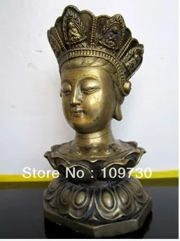 Бир 00851 Лотос база ** головы будды бронзовая статуя |