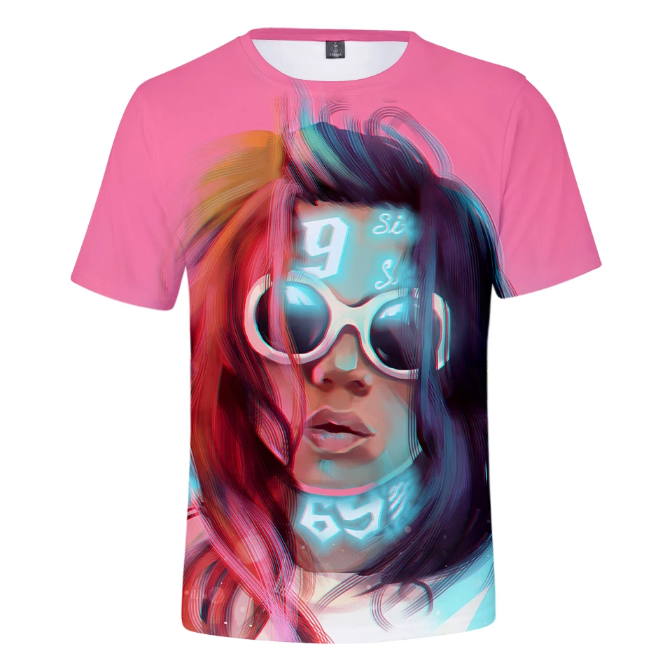 Новейшая футболка в стиле хип-хоп с принтом рэпера 69 6ix9ine Tekashi69 3D-принтом для