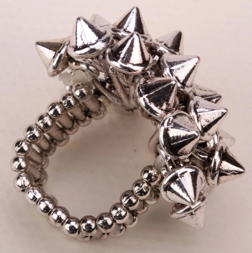 Spike stretch bracelet ring sets antique gold silver color hiphop jewelry gifts for women B19 wholesale dropshipping | Украшения и