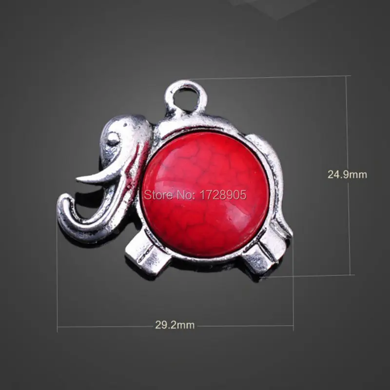 Новинка серебряный шарм огранка слон с красным камнем кулон 29 2x24 9 мм 50 шт.