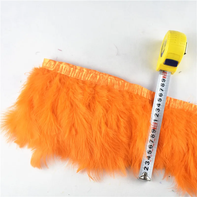 Orange 2 ярдов/партия, натуральные пушистые перья марабу, бахрома 6-8 дюймов, перья индейки для рукоделия, одежда с боа, свадебные украшения - Цвет: Orange